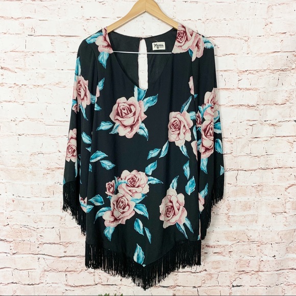 Show Me Your Mumu Rodeo Floral Fringe Dress Size Medium - Picture 2 of 7